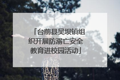 台前县吴坝镇组织开展防溺亡安全教育进校园活动