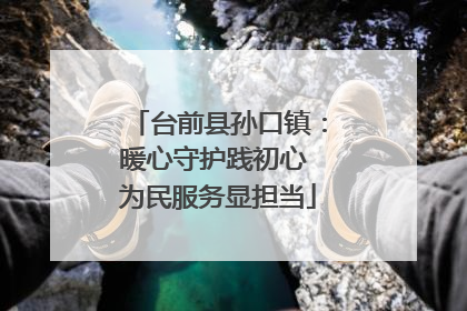 台前县孙口镇：暖心守护践初心 为民服务显担当