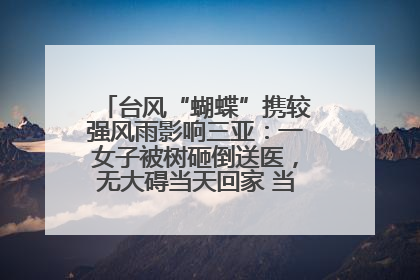 台风“蝴蝶”携较强风雨影响三亚：一女子被树砸倒送医，无大碍当天回家 当地已紧急清障