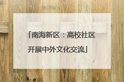 南海新区：高校社区开展中外文化交流