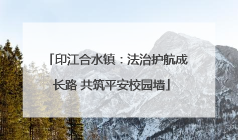 印江合水镇：法治护航成长路 共筑平安校园墙