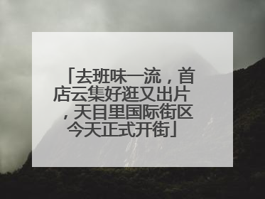 去班味一流，首店云集好逛又出片，天目里国际街区今天正式开街