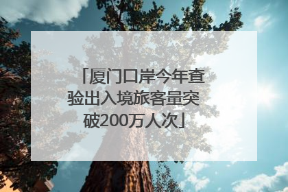 厦门口岸今年查验出入境旅客量突破200万人次