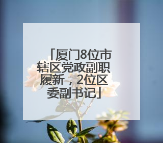 厦门8位市辖区党政副职履新，2位区委副书记