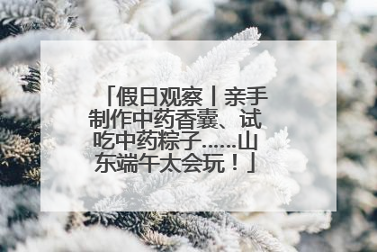 假日观察丨亲手制作中药香囊、试吃中药粽子……山东端午太会玩！
