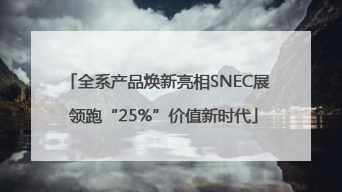全系产品焕新亮相SNEC展 领跑“25%”价值新时代