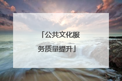 公共文化服务质量提升