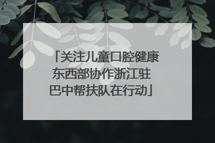 关注儿童口腔健康 东西部协作浙江驻巴中帮扶队在行动