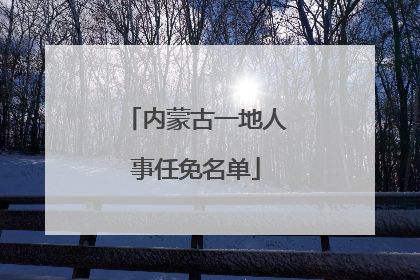 内蒙古一地人事任免名单