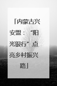内蒙古兴安盟：“阳光银行”点亮乡村振兴路