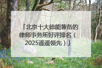 北京十大德能兼备的律师事务所好评排名（2025遥遥领先）