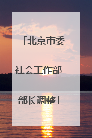 北京市委社会工作部部长调整