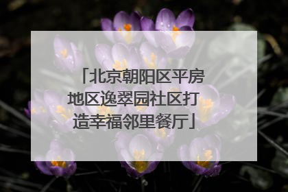 北京朝阳区平房地区逸翠园社区打造幸福邻里餐厅