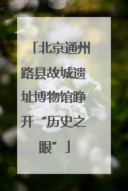 北京通州路县故城遗址博物馆睁开“历史之眼”