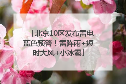 北京10区发布雷电蓝色预警！雷阵雨+短时大风+小冰雹