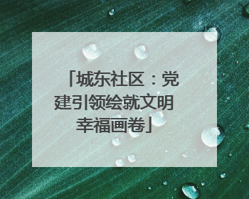 城东社区：党建引领绘就文明幸福画卷
