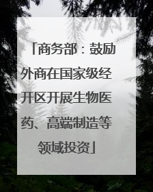 商务部：鼓励外商在国家级经开区开展生物医药、高端制造等领域投资