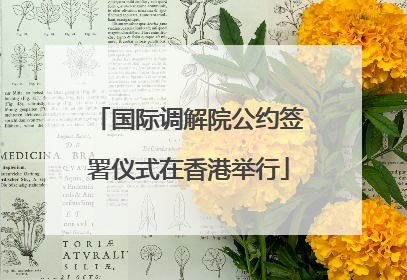 国际调解院公约签署仪式在香港举行
