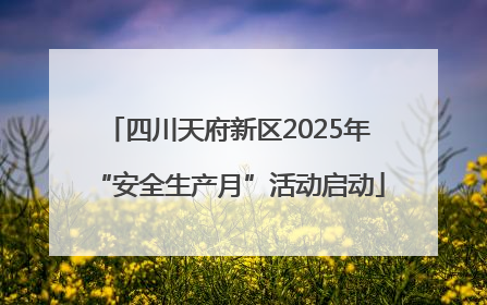 四川天府新区2025年“安全生产月”活动启动