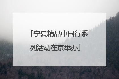 宁夏精品中国行系列活动在京举办