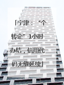 宁津：“个转企”1小时办结，信用代码无缝延续