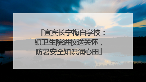 宜宾长宁梅白学校：镇卫生院进校送关怀，防暑安全知识润心田