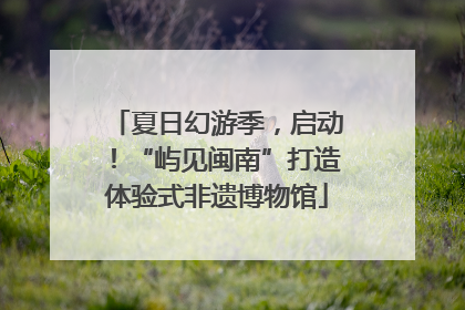 夏日幻游季，启动！“屿见闽南”打造体验式非遗博物馆