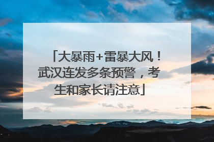 大暴雨+雷暴大风！武汉连发多条预警，考生和家长请注意