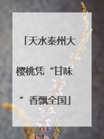 天水秦州大樱桃凭“甘味”香飘全国
