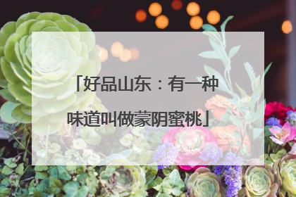 好品山东：有一种味道叫做蒙阴蜜桃