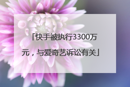 快手被执行3300万元，与爱奇艺诉讼有关