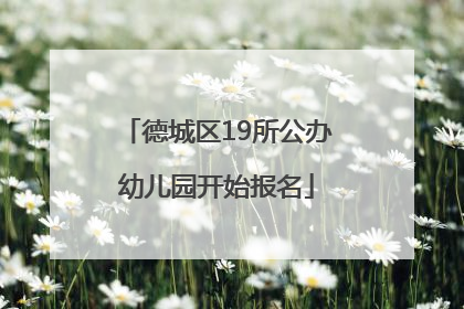 德城区19所公办幼儿园开始报名