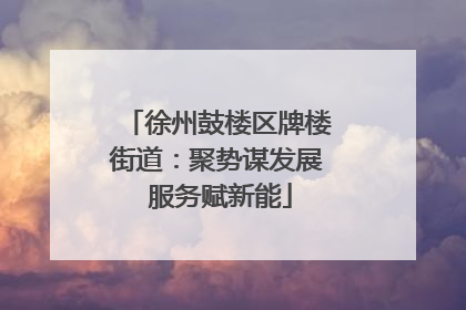徐州鼓楼区牌楼街道：聚势谋发展 服务赋新能