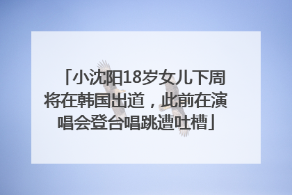 小沈阳18岁女儿下周将在韩国出道，此前在演唱会登台唱跳遭吐槽
