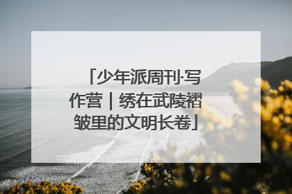 少年派周刊·写作营｜绣在武陵褶皱里的文明长卷