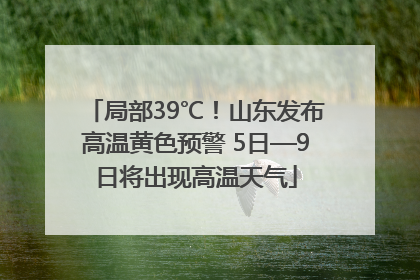 局部39℃！山东发布高温黄色预警 5日—9日将出现高温天气