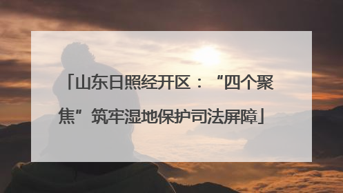 山东日照经开区：“四个聚焦”筑牢湿地保护司法屏障