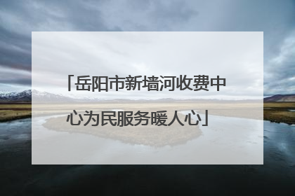 岳阳市新墙河收费中心为民服务暖人心