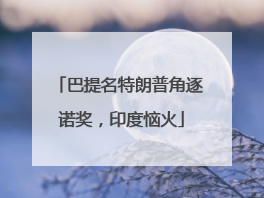 巴提名特朗普角逐诺奖，印度恼火