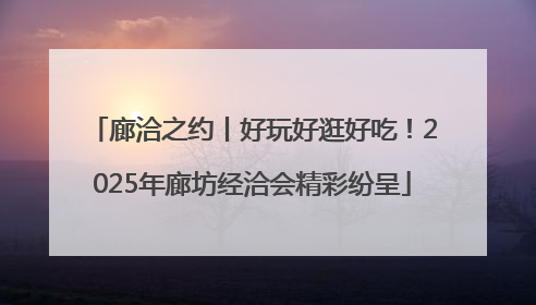 廊洽之约丨好玩好逛好吃！2025年廊坊经洽会精彩纷呈