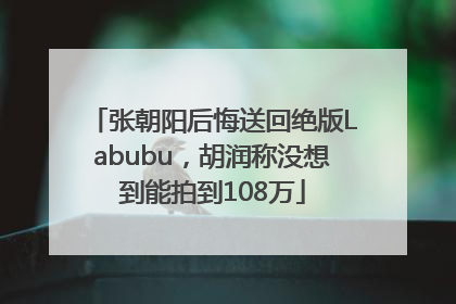 张朝阳后悔送回绝版Labubu，胡润称没想到能拍到108万