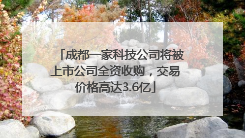 成都一家科技公司将被上市公司全资收购，交易价格高达3.6亿