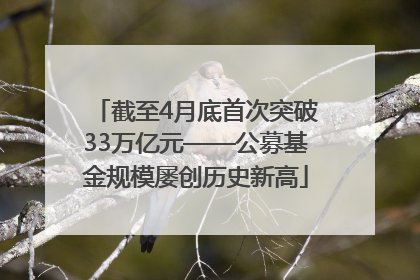 截至4月底首次突破33万亿元——公募基金规模屡创历史新高