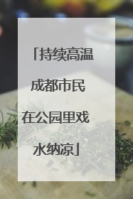 持续高温 成都市民在公园里戏水纳凉
