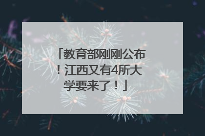 教育部刚刚公布！江西又有4所大学要来了！