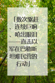 数次驱赶、连续巨响、呛出眼泪——直击以军在巴勒斯坦难民营的行动