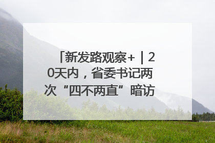 新发路观察+｜20天内，省委书记两次“四不两直”暗访，有何深意？