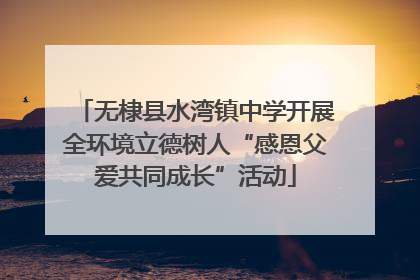 无棣县水湾镇中学开展全环境立德树人“感恩父爱共同成长”活动