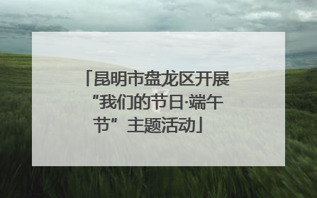 昆明市盘龙区开展“我们的节日·端午节”主题活动