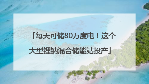每天可储80万度电！这个大型锂钠混合储能站投产